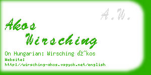 akos wirsching business card